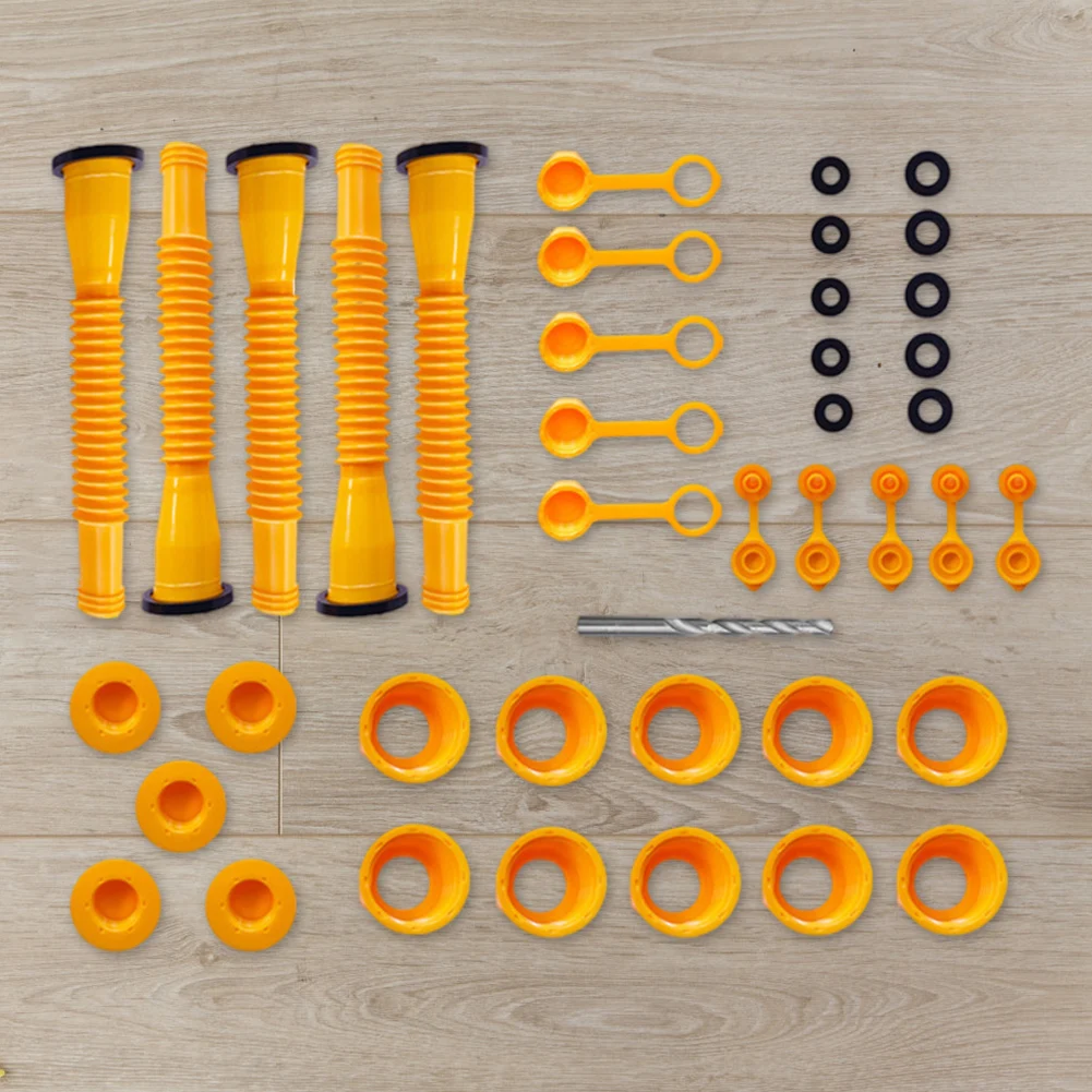 

1/3/4/5 Set Gas Can Spout with Screw Collar Caps Anti Spill Gas Can Vent Replacement Gas Can Spouts for Most 1/2/5/10 Gal Can