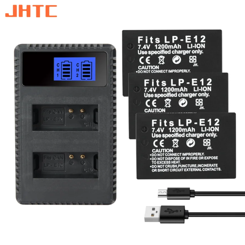 LP-E12 LP E12 Battery Charger for Canon EOS M EOS Rebel SL1 EOS 100D M2 M10 Camera LPE12 Batterie