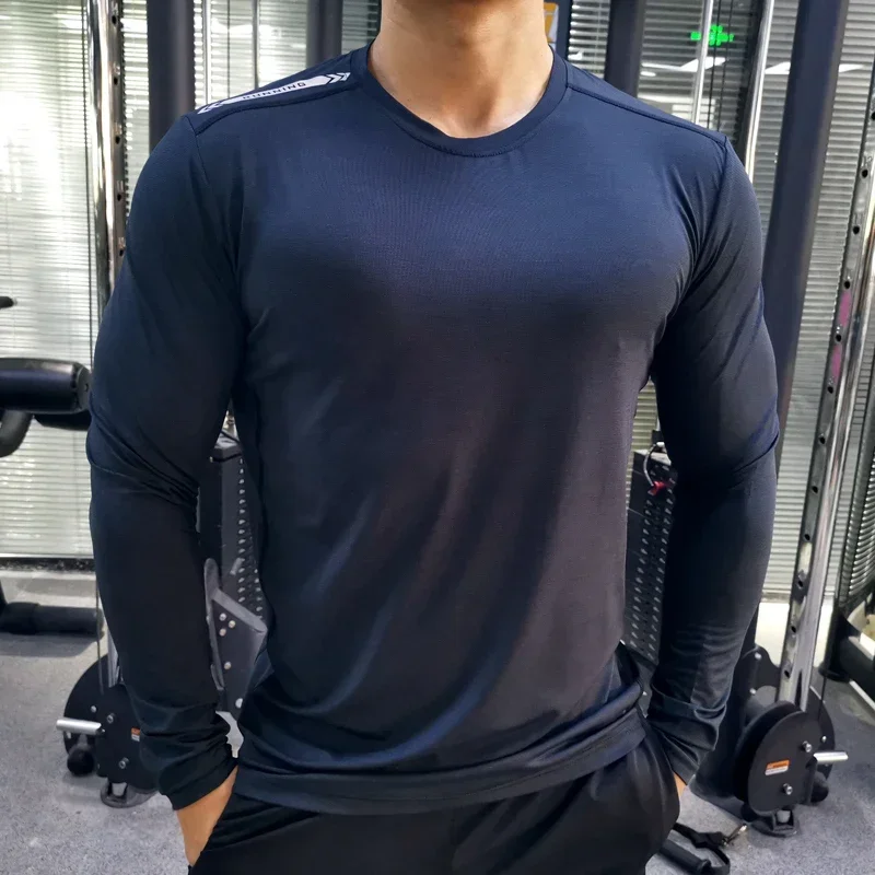 Men Compression T-Shirts Tops Homme Gym Sport Running Clothing Fitness Tight Long Sleeve Tees Dry Fit Rashguard Mma Sweatshirt