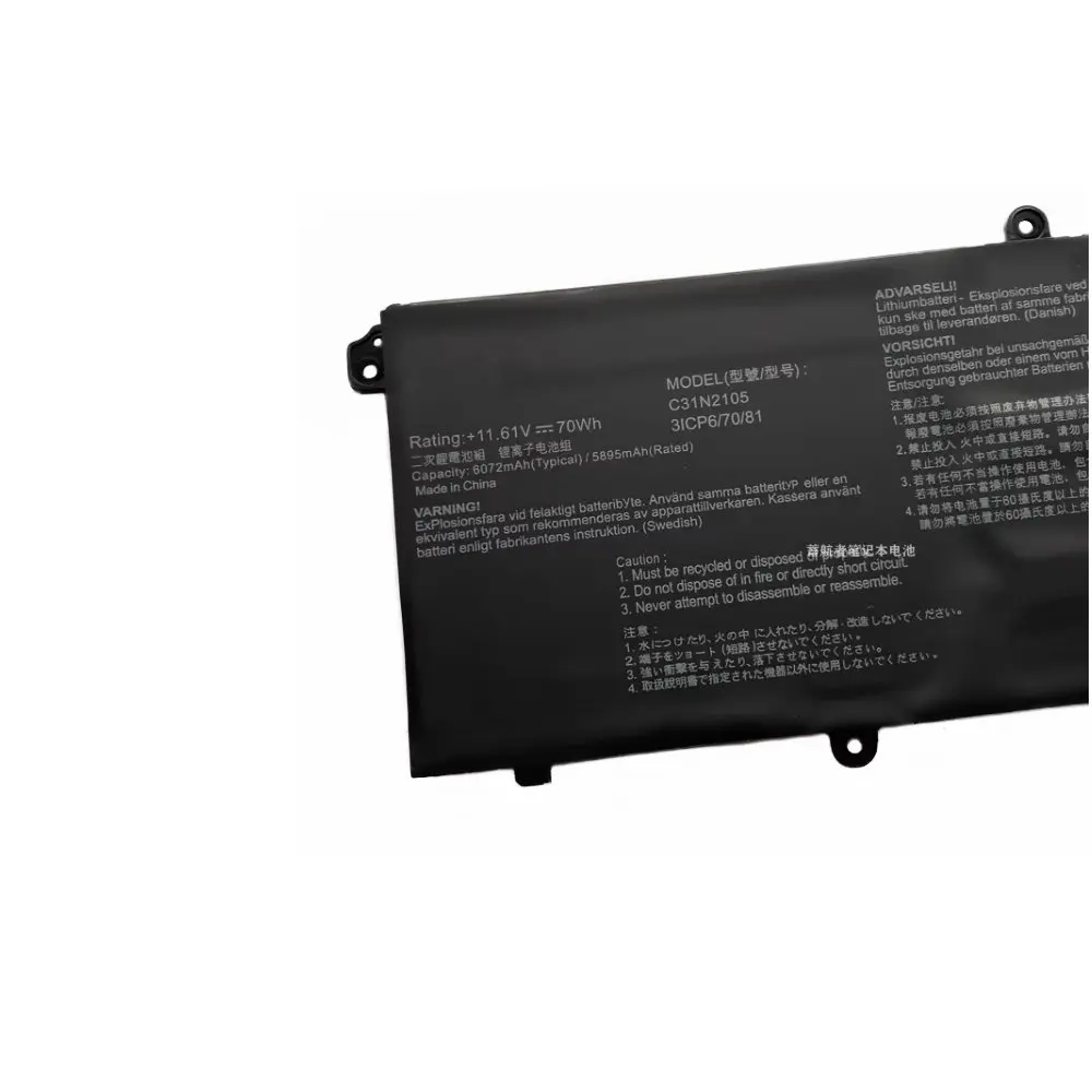 Baterai Laptop 11.61V 70Wh Battery C31N2105-1 UNTUK ASUS kembar 15 K3502ZA12500 15.6 inci K3502ZA K3502 K3402Z S5600F S4600F