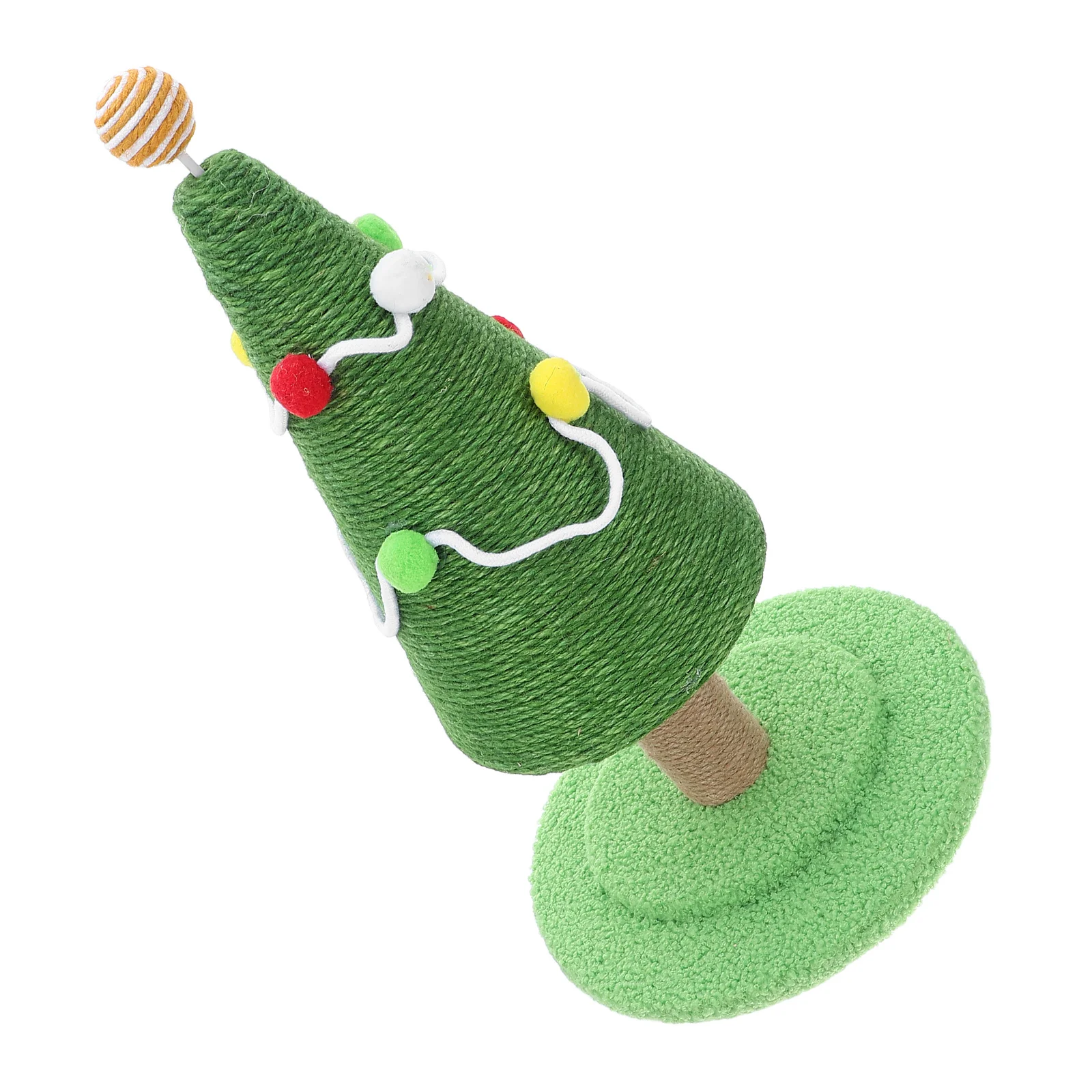 

Christmas Cat Scratching Post 20.83 Inch Natural Sisal Vertical Scratcher Tree for Feline Nail Maintenance Holiday Home Pet