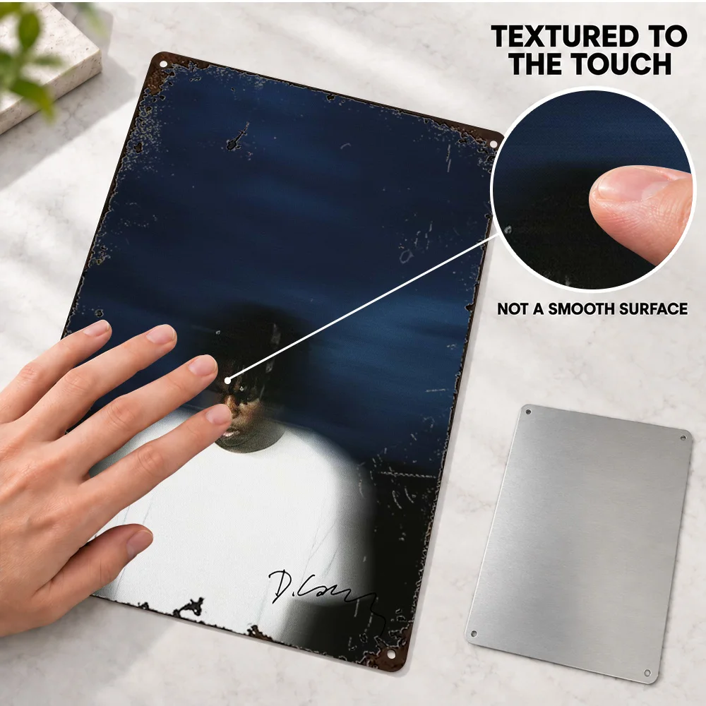 Daniel Caesar Aluminum Poster Customized Metal Sign Color Portrait Photography Wall Art For Listening Room Music Enthusiast Gift