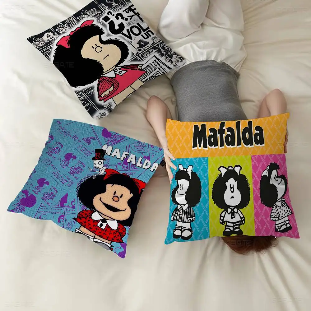 Cute Cartoon M-Mafalda Cushion Cover Pillowcase Upholstery Sofa Throw Pillow Home Decor Pillowcas