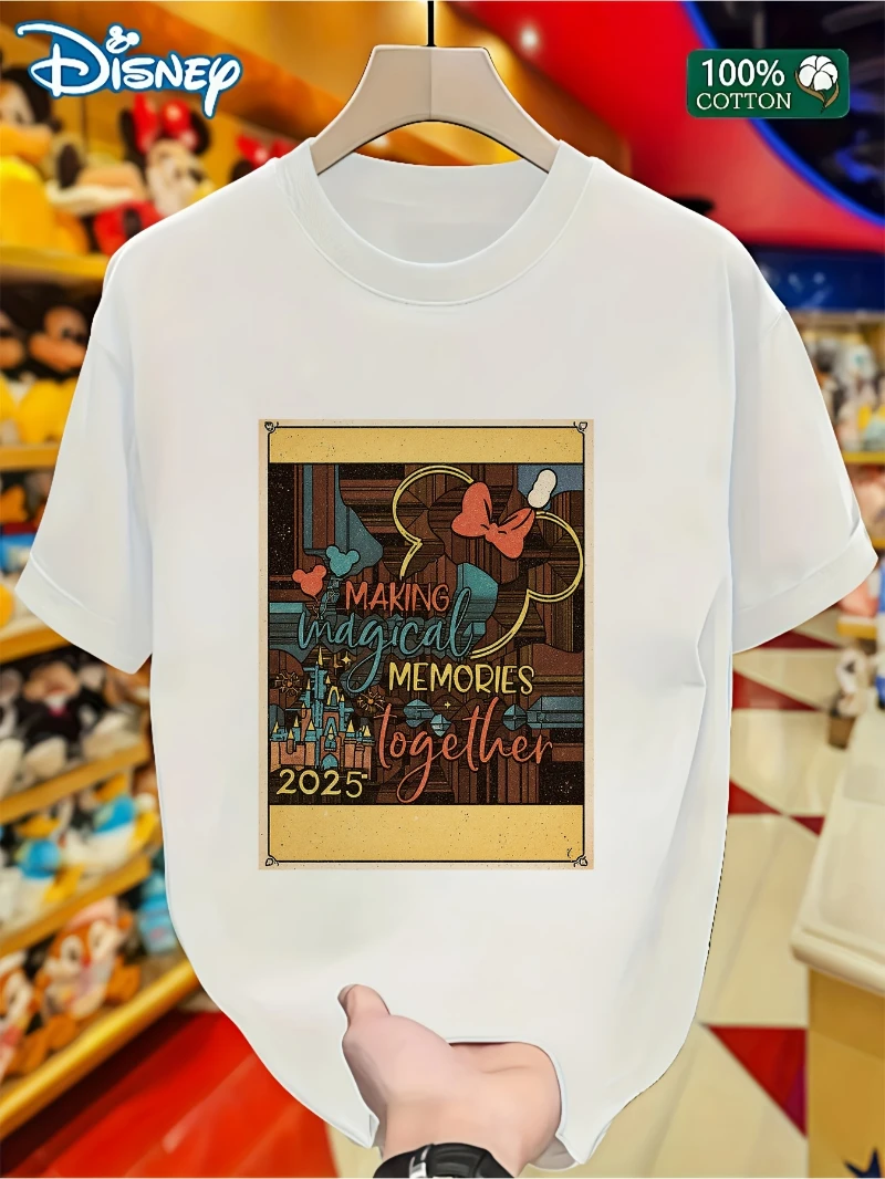 

Семейная футболка Disney с Микки и Минни Маусом — дизайн «Создание волшебных воспоминаний вместе 2025» с замком и воздушным шаром