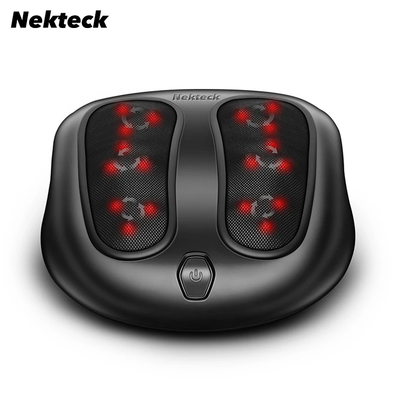 Nekteck Electric Foot Massager Shiatsu Heated Kneading Foot Massager for Plantar Fasciitis Pain Relief Muscle Relax Massage