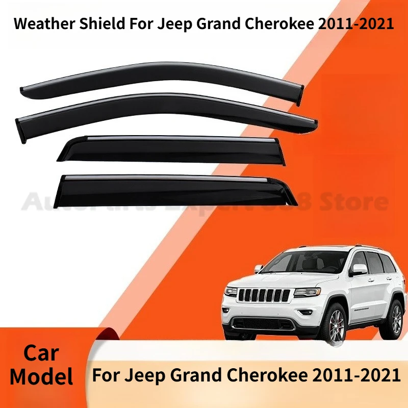 

Modification Parts Weather Shield For Jeep Grand Cherokee 2011-2021 Window Visor Rain Guard Deflector Windshield Awning Trim