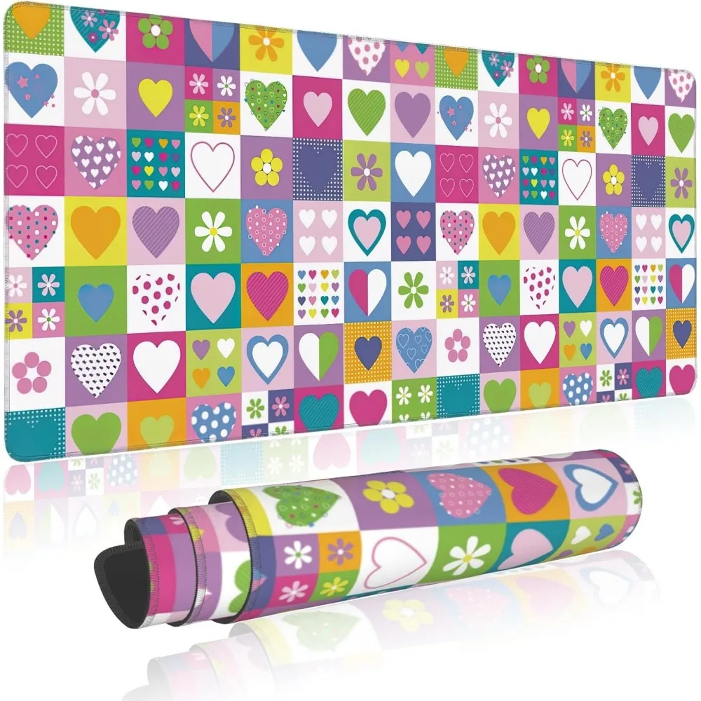 Tapis de souris à motif de fleurs en forme de cœur, organiseurs de bureau et plateaux, accessoires pour PC, alfombrillas para escritorio, tapis de souris