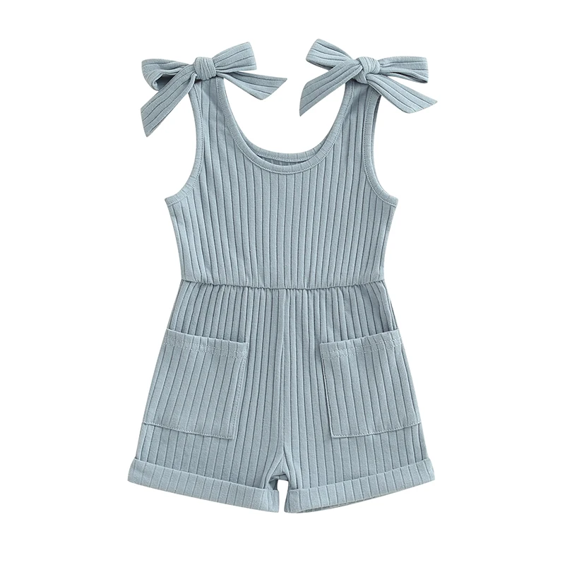 

Newborn Infant Baby Girl Solid Color Ribbed Romper Sleeveless Jumpsuit Outfits Sunsuit Toddler Kid Girl Summer Clothing