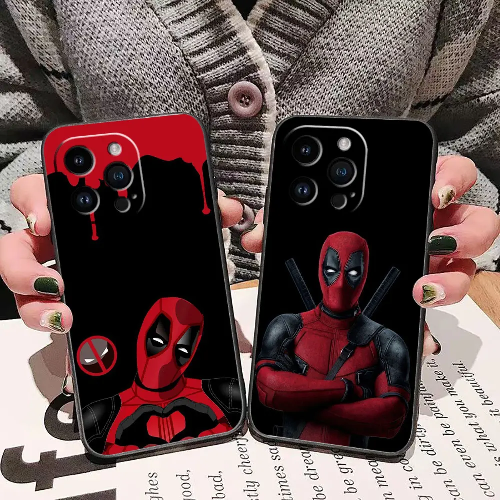 

Marvel's Funny Deadpool Phone Case For iphone 15 14 13 12 11 Pro XS Max Mini X SE APPLE 16 8 7 Plus Soft Case Funda Capa Shell
