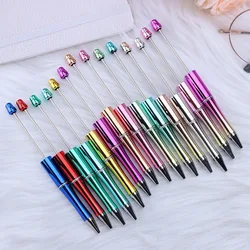 50pcs Hot Selling UV Electroplated Beaded Pen DIY Creative Plastic Beadable Ballpoint Pens Gradient Gift Pen Kawaii Stationery