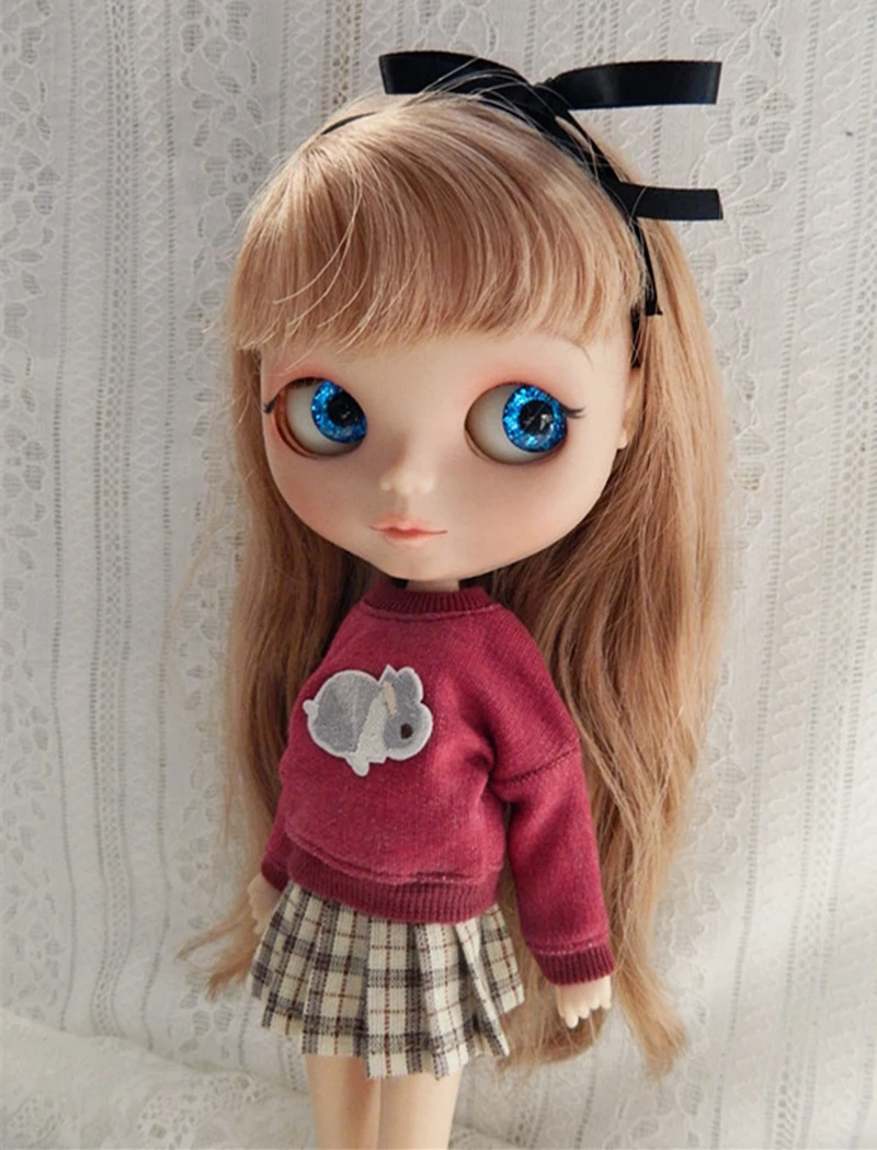 Blyth Doll Skirt Barbies Dress Doll Blyth Doll Student Clothes Shirt Denim skirt For Ymy Licca Azones Ob24 Ob27 Fr Doll