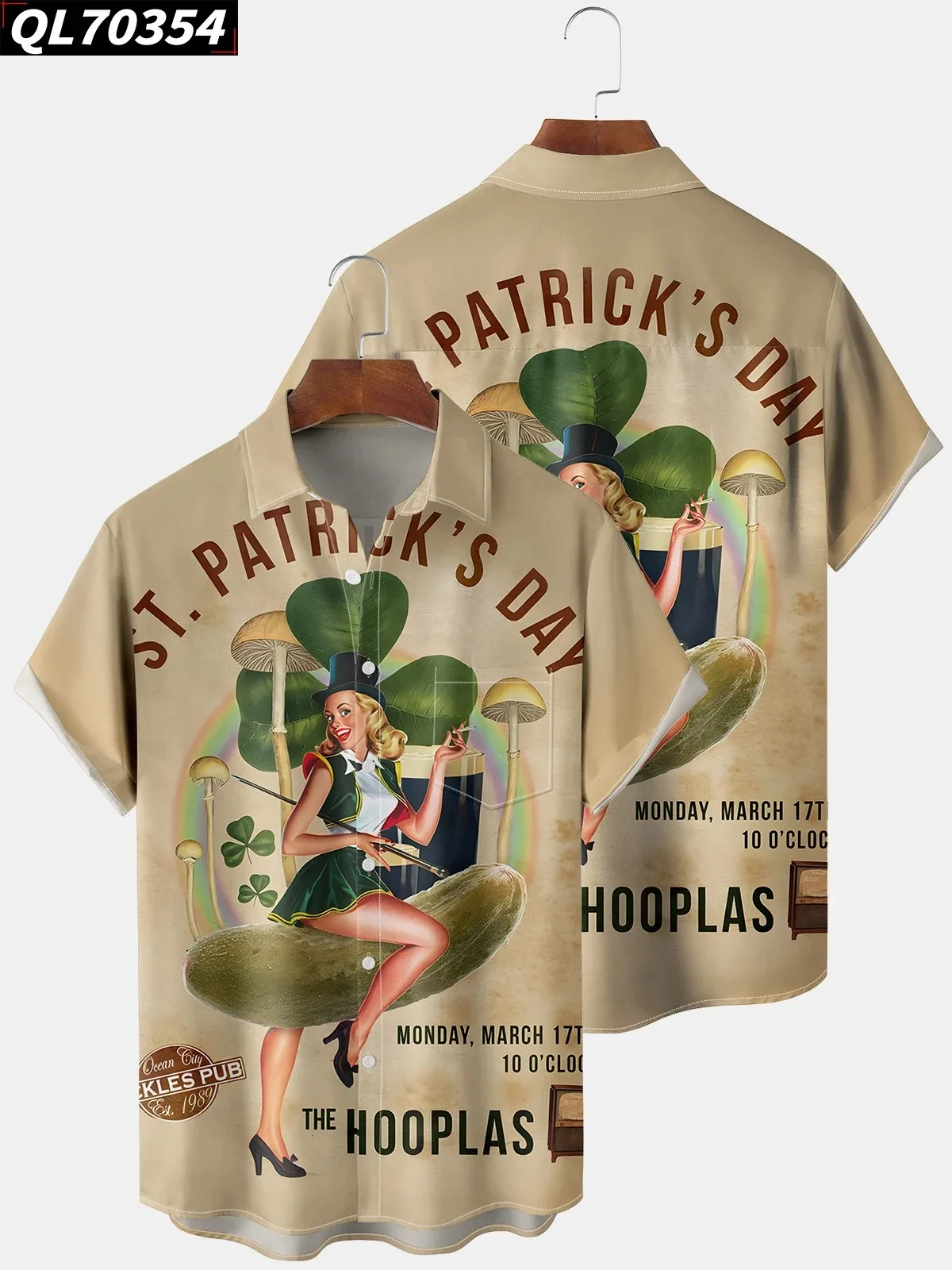 Happy St. Patrick's Day Shirts Summer Hawaiian Shirt Man High Quality Tops Sexy Cartoon Beauty Pet Irish Festival Clothing 2024