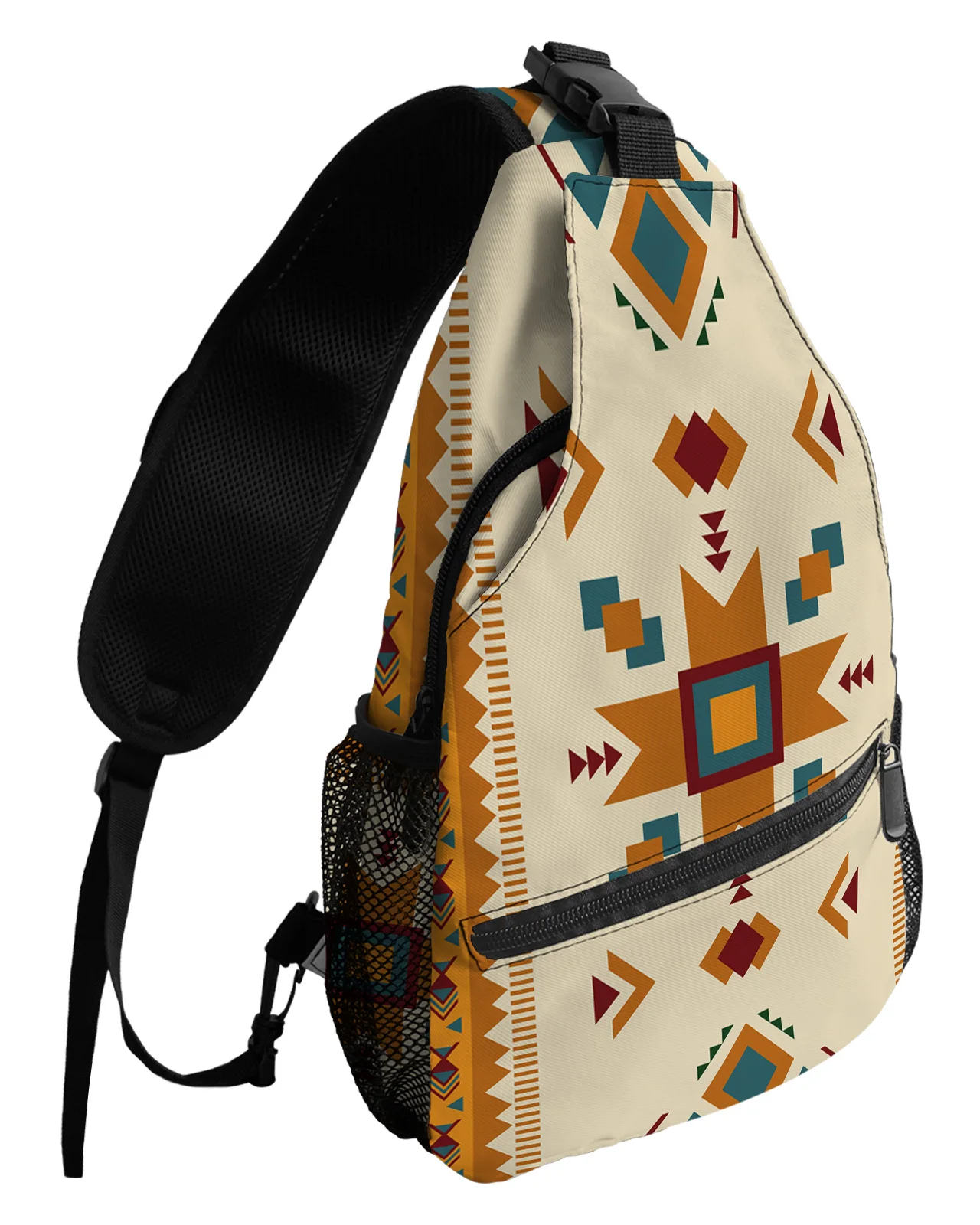 Ethnic Symbols Texture Loop Arrow Chest Bags For Women Men Waterproof Messenger Bags Travel Sport One Shoulder Crossbody Bag