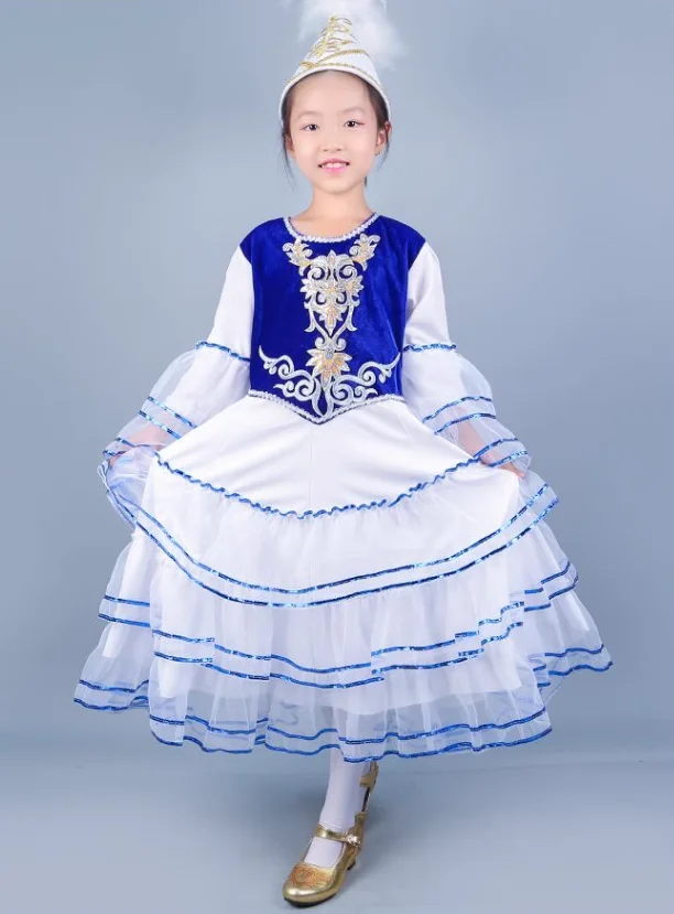 

Xinjiang Children's Dress in China Kazakh Ethnic Style Skirt Performance