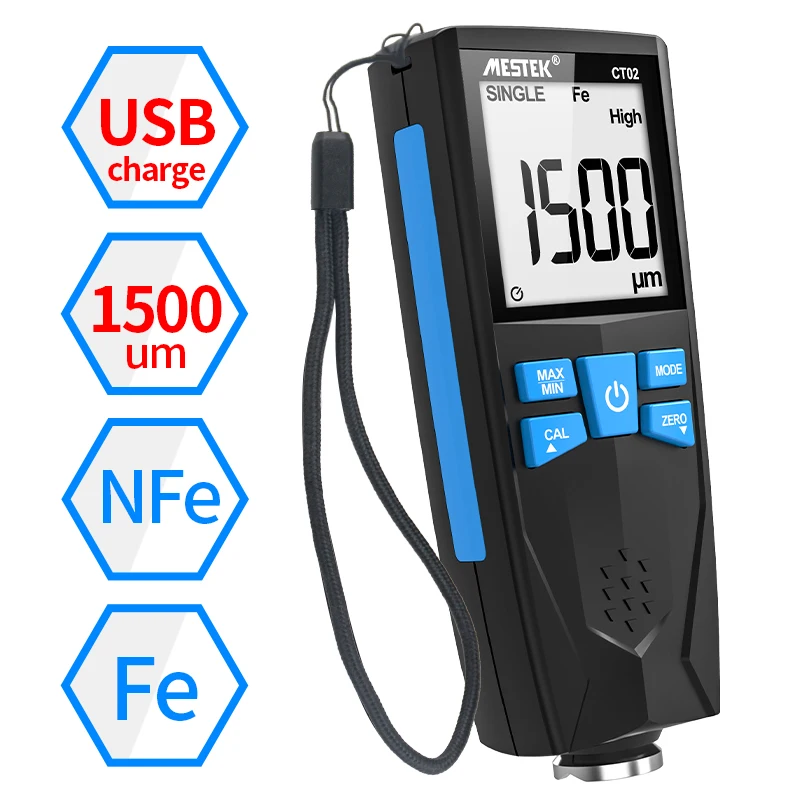 

Толщиномер Mestek CT02/CT02C для автомобиля, 0-1500 мкм