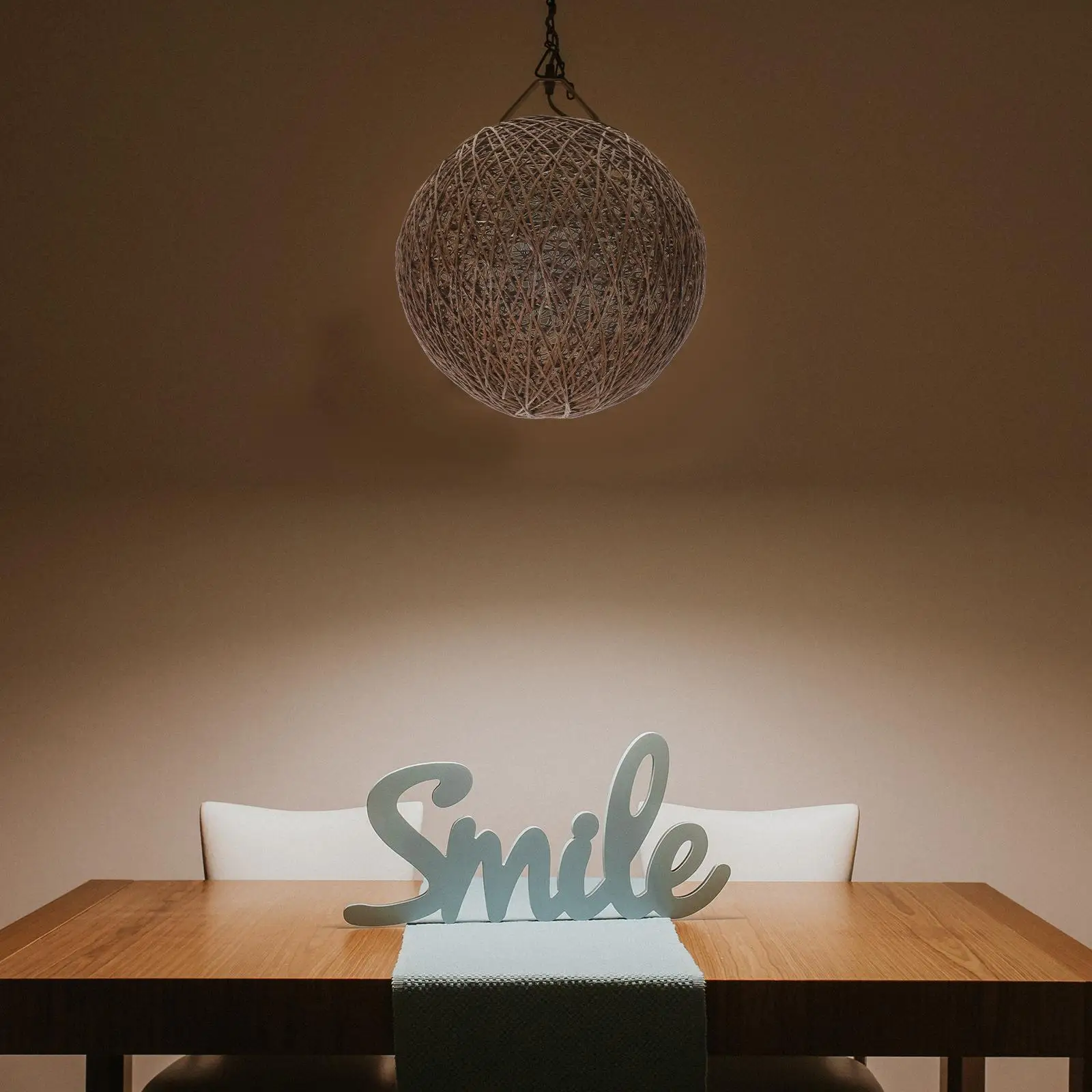 Pantalla de bola de ratán, cubierta de lámpara de mesa de centro de 20cm, pantalla de luz de techo, accesorios de iluminación únicos para decoración del hogar