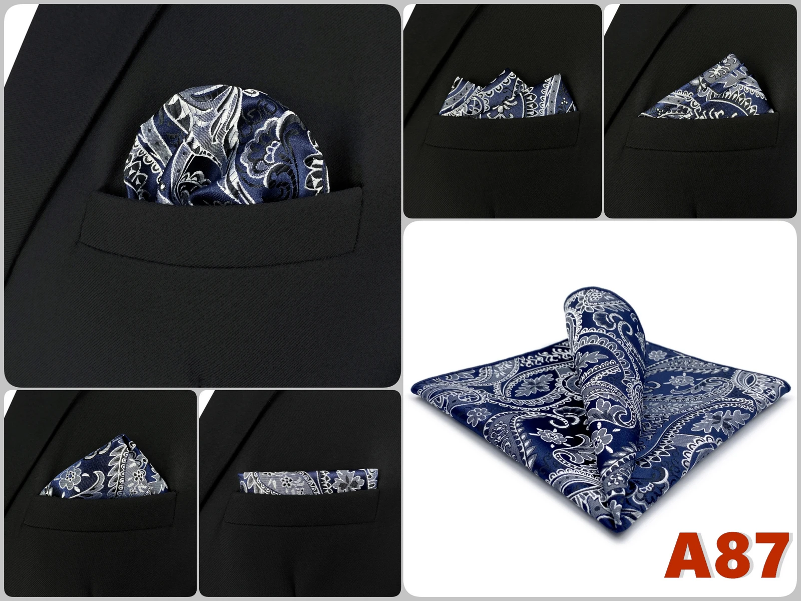 Luxury Mens Pocket Square Handkerchief Multiple Designs Classic Suit Hanky Large Striped Gentlemen Wedding Party Gift for Men