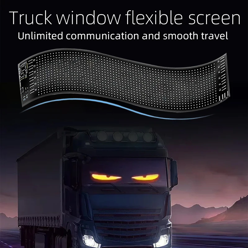 Truck Car Moving Eyes LED Display Light RGB Matrix Panel Light Bluetooth App Control Programmable Flexible Screen Led Car Light