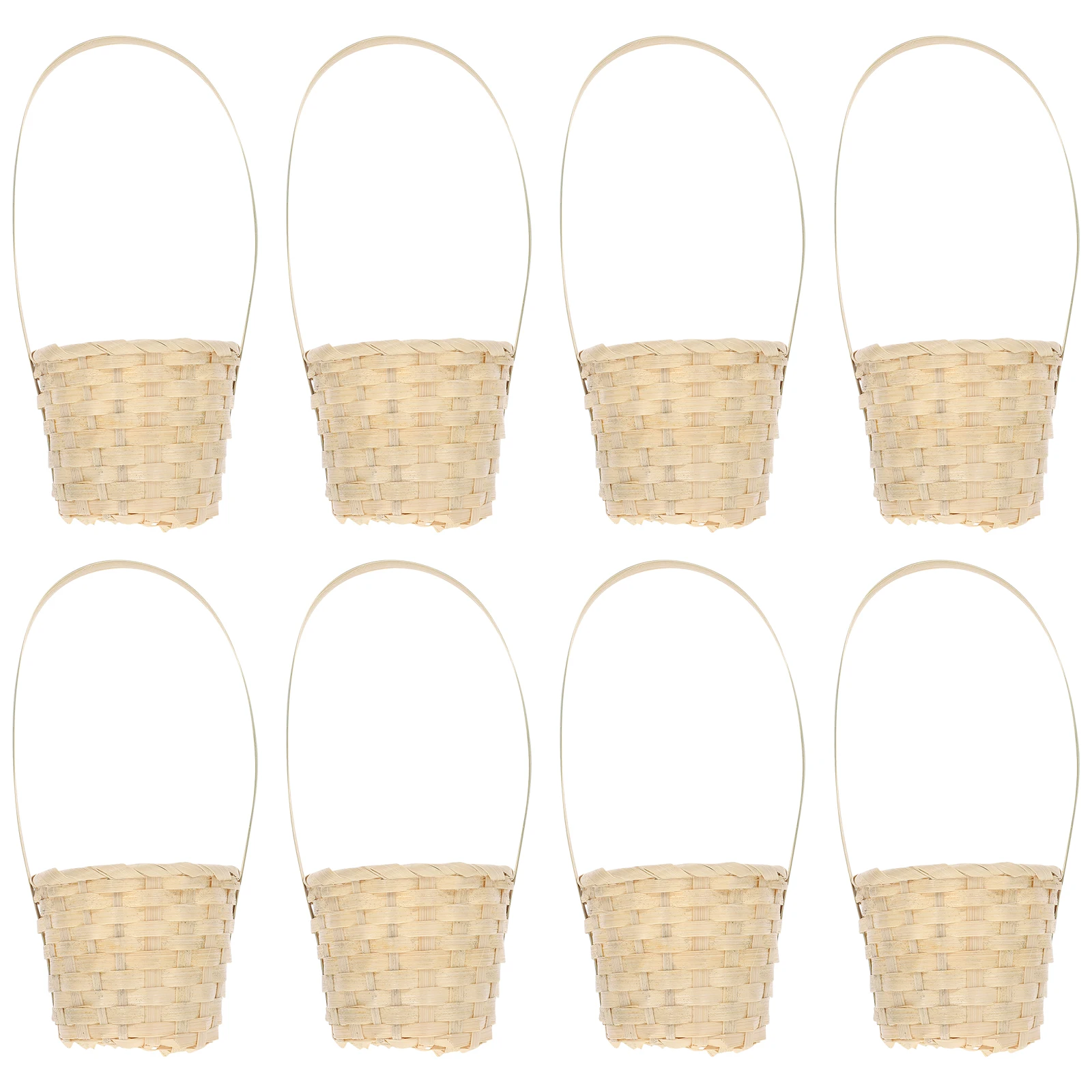 

8pcs Woven Basket Rustic Decor Flower Portable Vegetable Storage Fruit Picking Home Party Straw Handmade Kitchen Bar