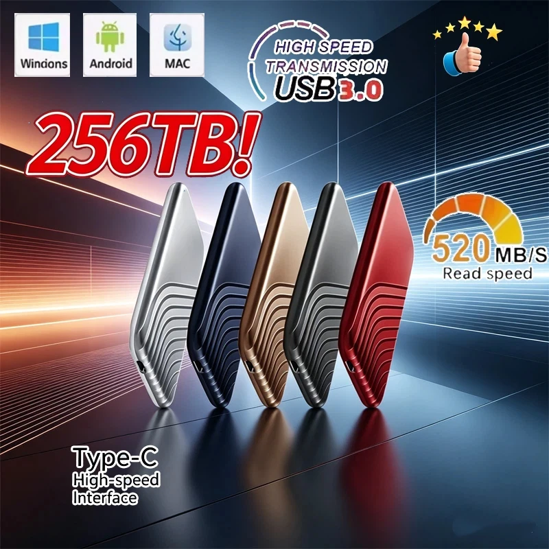 

Новый внешний твердотельный накопитель USB Type-C, высокоскоростной SSD USB3.1, 256 ТБ, портативный жесткий диск