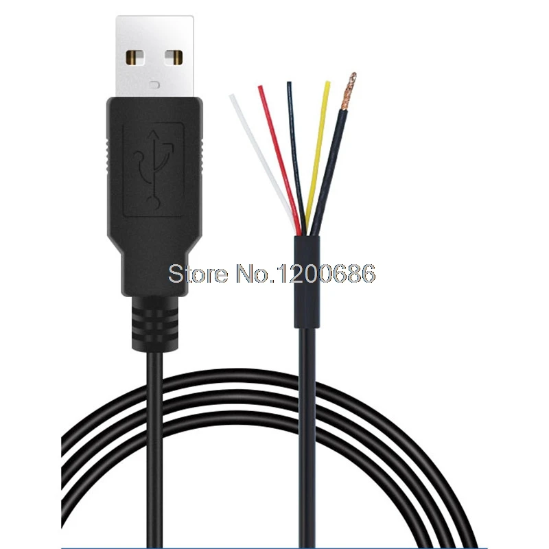 

2854-30AWG Shielded USB USB 2.0 Female Cable Pigtail 0.3M USB Jack 4 wires Power Pigtail Cable Cord DIY