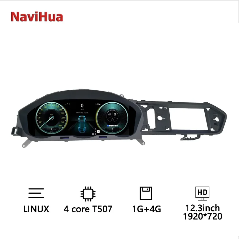 

Navihua New Design 12.3 inch LCD Auto Dashboard Digital Cluster Car Speedometer Cockpit Virtual Instrument for Benz C Class W204