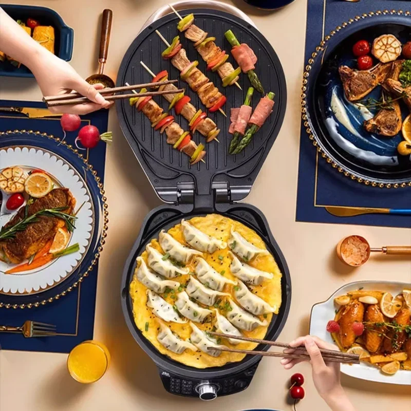 

Electric Pancake Maker with Automatic Dual-side Heating for Easy Use Ideal for Making Thin Pancakes and Steak