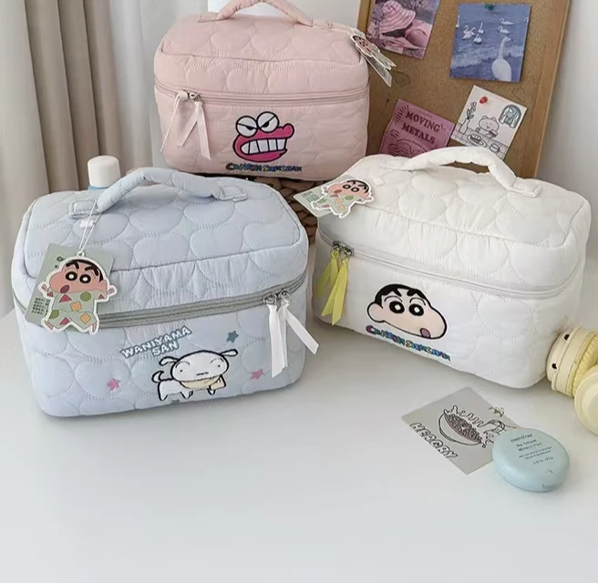 2026 New Crayon Shin-chan Soft Cute Makeup Bag Adorable Cartoon Fun Girl-Heart Portable for Travel