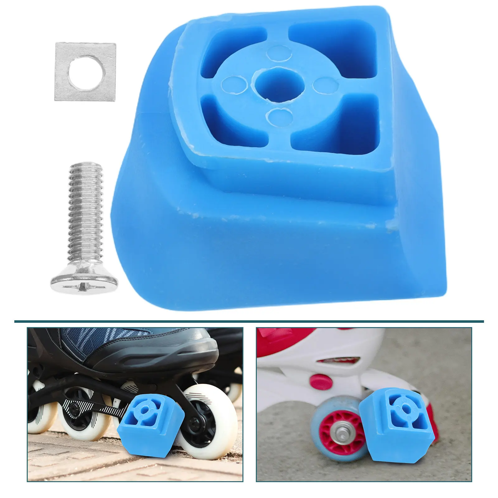 Universal Skate Brake Block Children Roller Skates Inline Skates Non-Slip Rubber Brake Pads Kids Safety Accessories