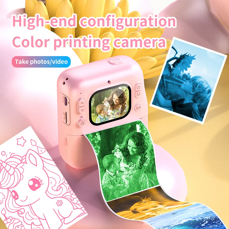 子供用インスタントプリントカメラ-hd-1080p-写真とビデオを撮ることができる、サーマルプリントインスタントカメラ、赤ちゃん向け知育玩具、誕生日プレゼント-子供用インスタントプリントカメラ、hdビデオデジタルカメラ、写真を撮ってプリントできるポータブルカメラ-子供用hdビデオプリントカメラ、ポータブルデジタルインスタントカメラ、赤ちゃん用写真おもちゃ