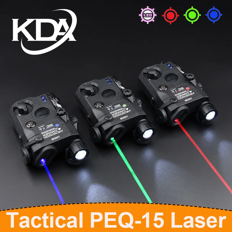 WADSN Tactical Airsoft UHP PEQ-15 IR Version Red Dot Green Blue Laser Indicator LED Weapon Hunting Scout Light Fit 20MM Rail