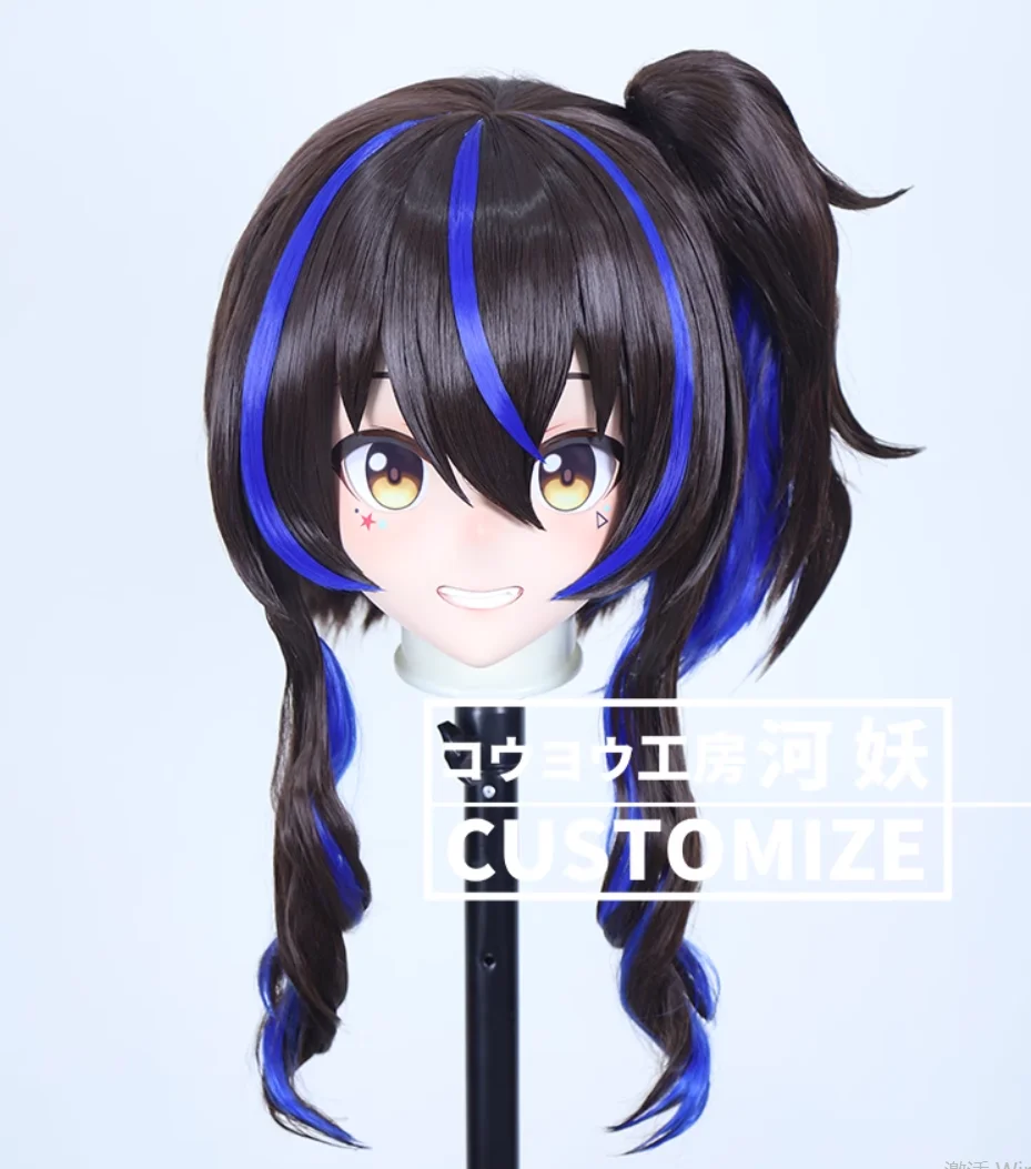 C-58-37 Full Head Hars Cartoon Cosplay Japans Personage Anime Rollenspel Crossdress Kigurumi Masker Met Achterkant Shell