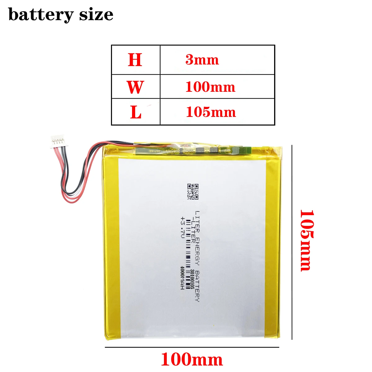 5 thread  3.7V lithium polymer battery 30100105 3.7V 4000MAH 32100106 vi8 mobile power DIY tablet computer 27103107