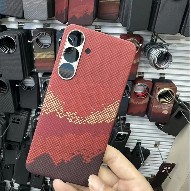 

Для Samsung Galaxy S25 FE магнитный арамидный чехол из углеродного волокна кевларовый чехол легкий бронированный защитный чехол прочный прочный