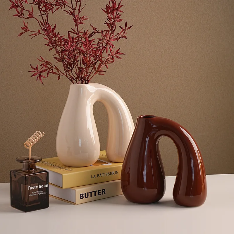 Hydroponic Medieval Ceramic Vase Living Room Porch Flower Arrangement High Sense Decorative Ornaments Abstract Ornaments
