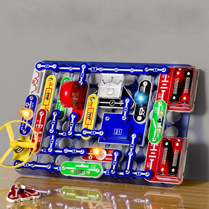 Kit de Ciencia de circuito para niños, bloques electrónicos ensamblados, experimentos de física, educación para estudiantes, regalo para niños