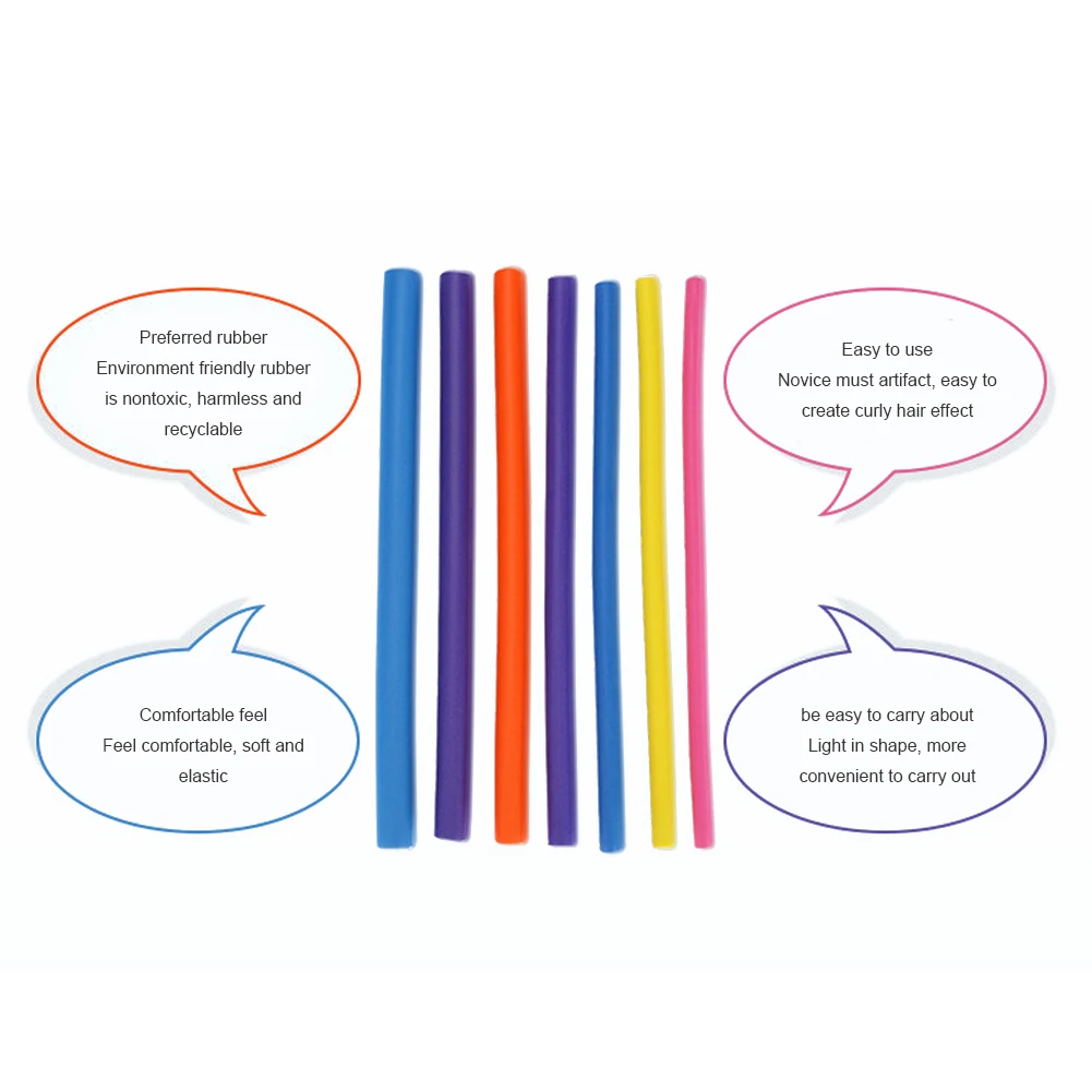 

10 шт. бигуди, ролики из мягкой резины, без нагрева, стержни для волос, ролики, без нагрева, гибкие щипцы для завивки коротких и длинных волос