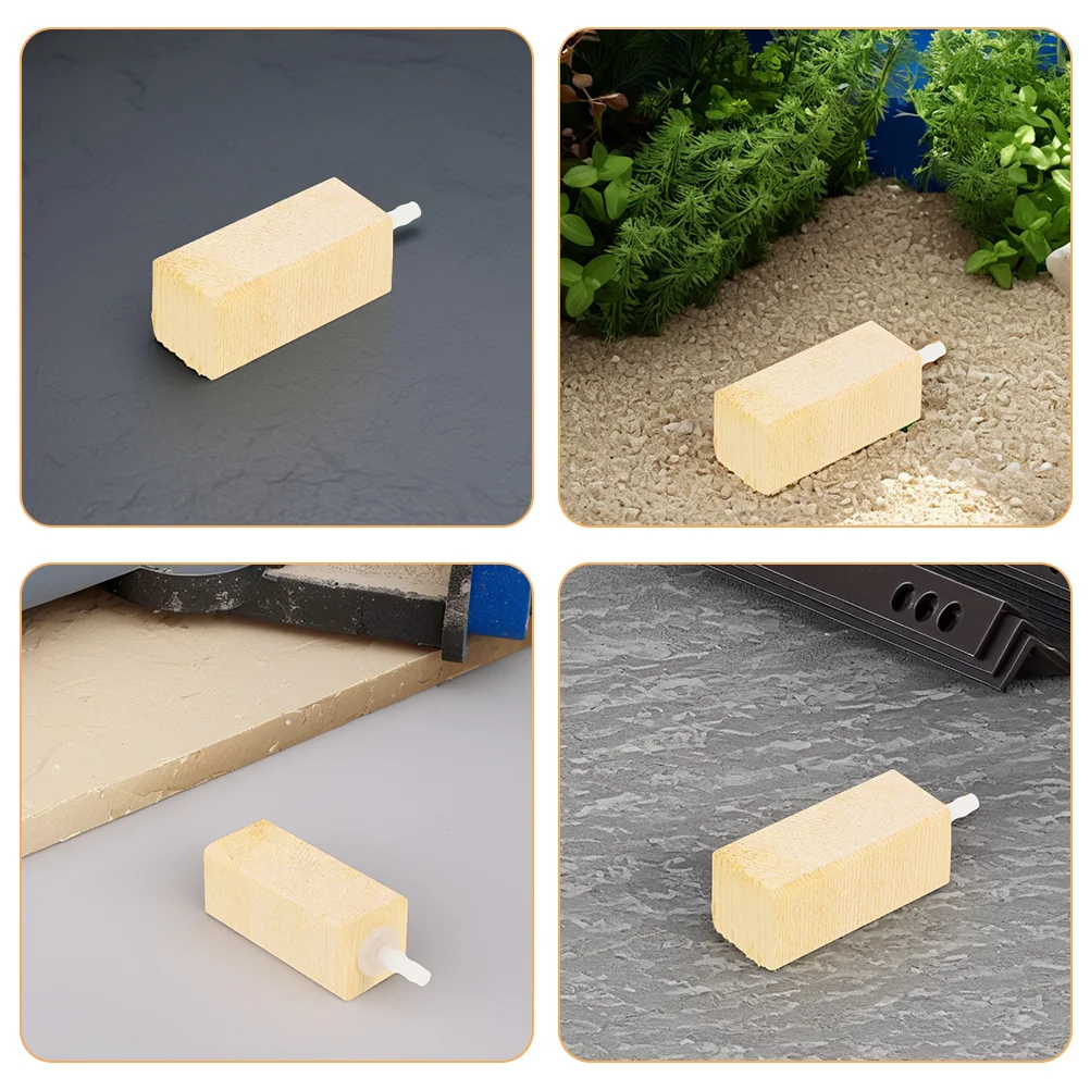 4Pcs Bubble Wood Air Stone Diffuser for Aquarium Fish Tank High Efficiency Protein Separation Clean Water System Accessory