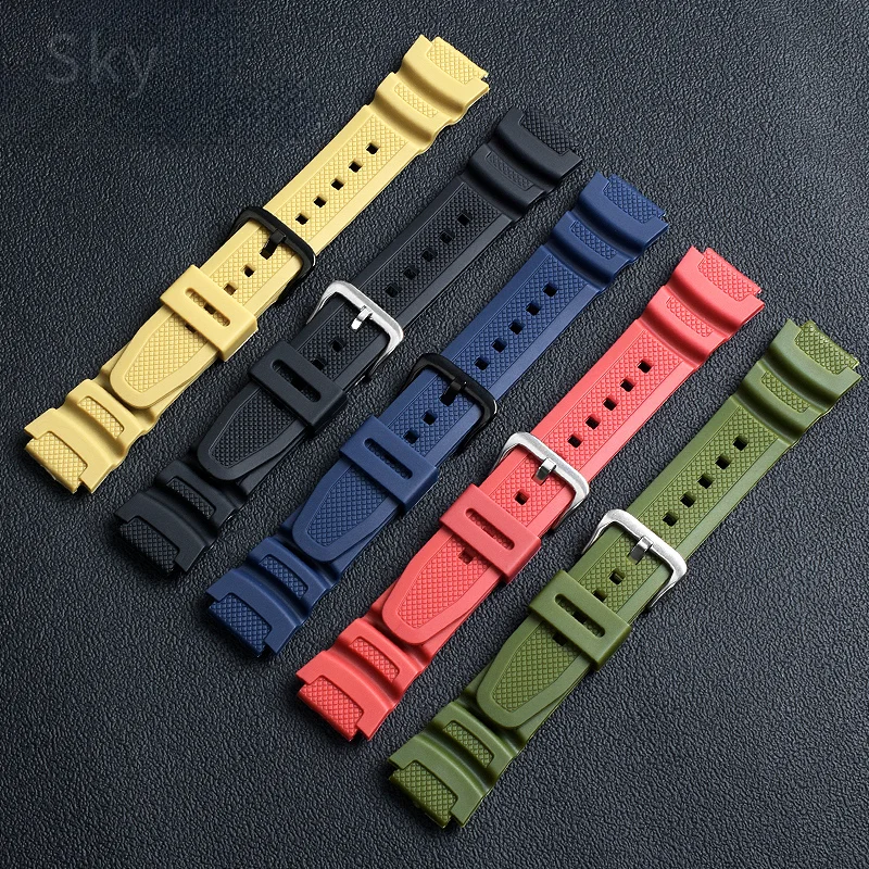 For Casio Waterproof Breathable High Quality Resin 18mm Square Pattern Silicone Watch Strap AQ-S810W/S800W AE-1000W W-800H/735H