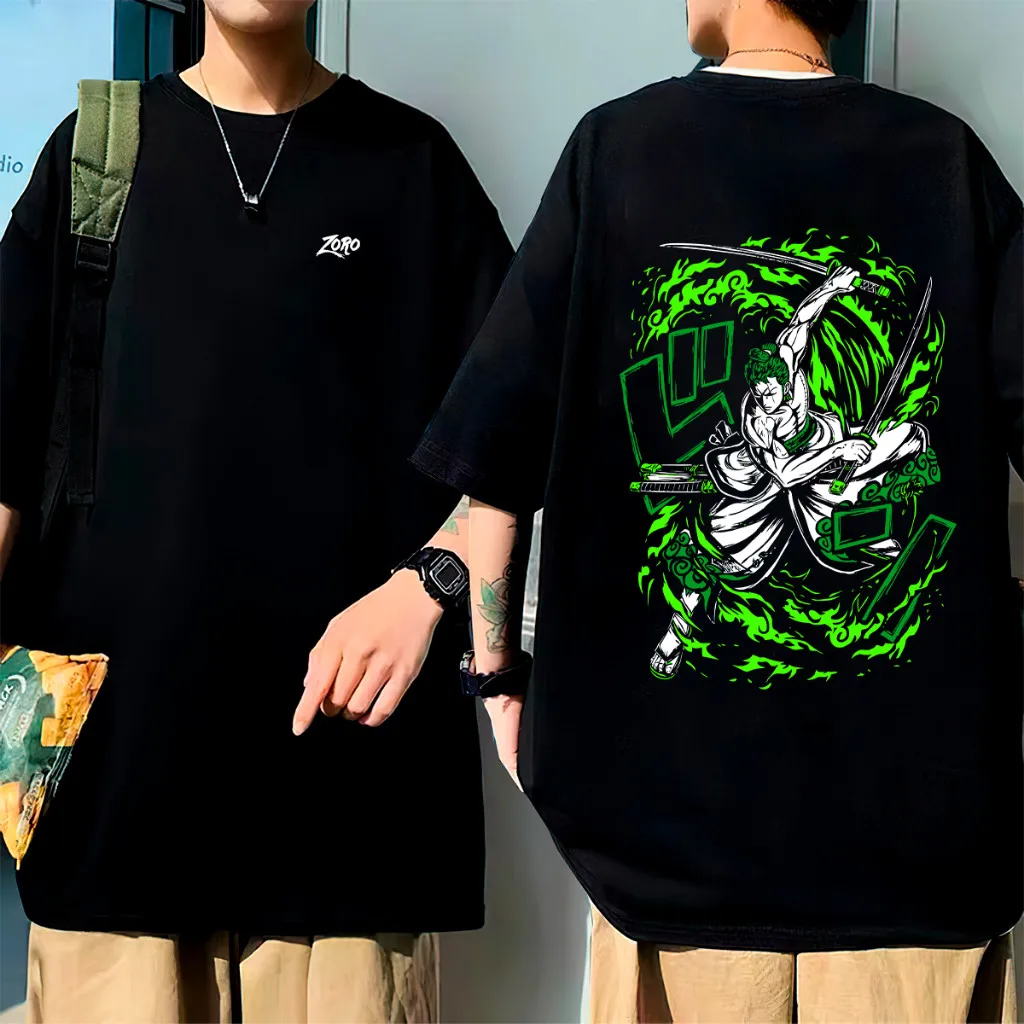 

ONE PIECE Japanese Anime Zorro Men Women Summer T-Shirt Harajuku Vintage Short Sleeve Loose Oversized Casual Comfortable Y2k Top