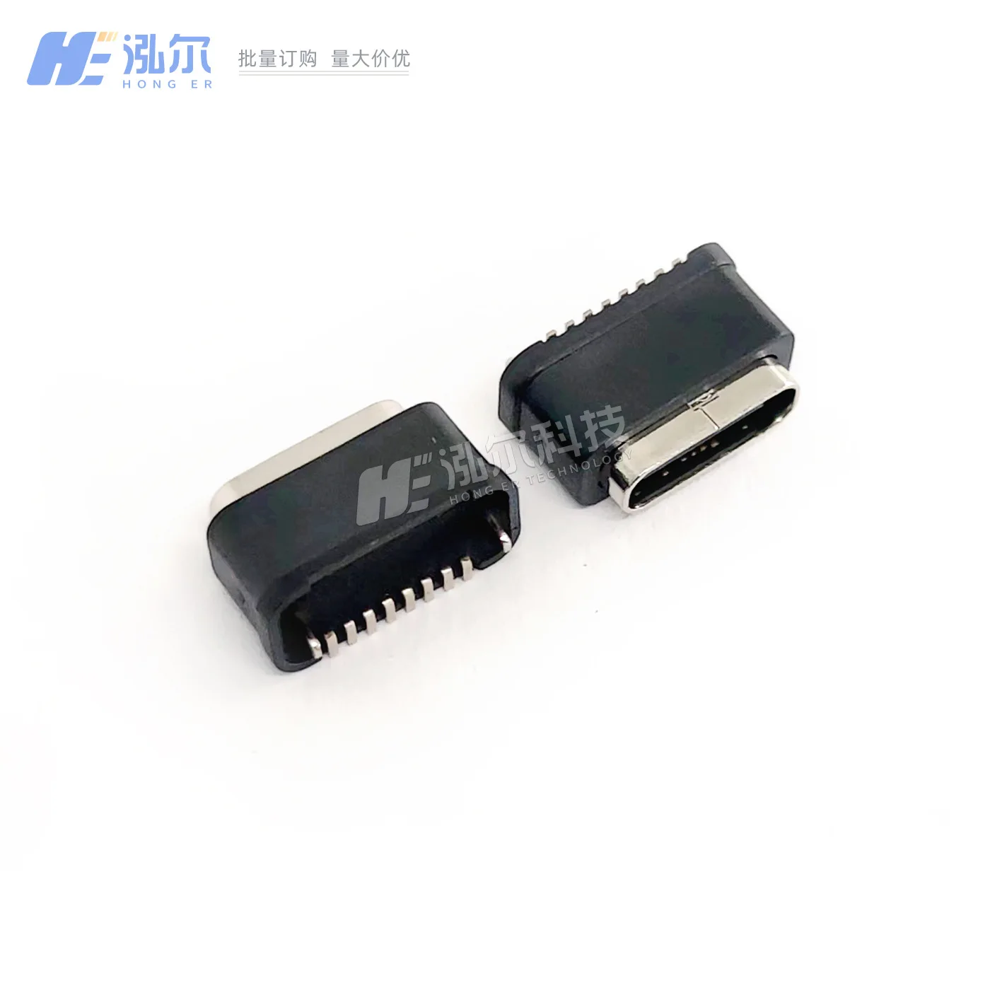 For  TYPE-C female8PIN vertical sticker length = 6.8mm dispensing vertical female head with waterproof ring USB waterproof