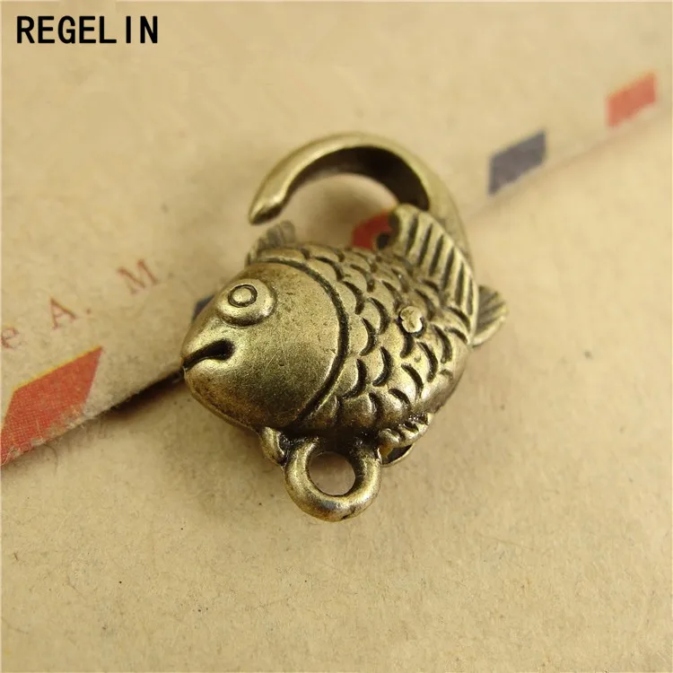 REGELIN Antique Silver Fish Lobster Clasp Hooks 10pcs/lot 20*13MM For Necklace Bracelet Chain DIY Jewelry Accessory Findings