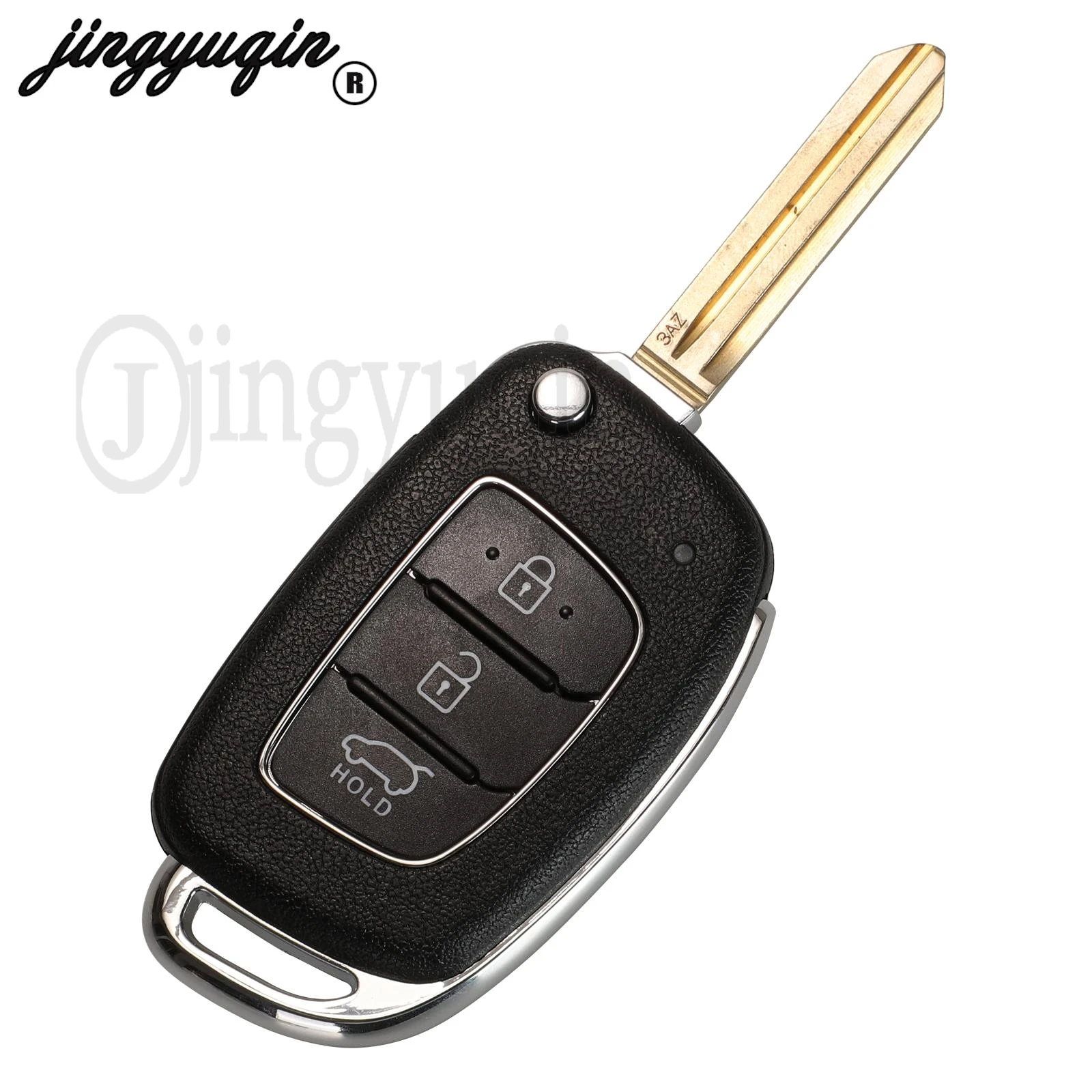 jingyuqin 2/3 BUttons ID47/4D60 Chip Flip Remote Control Car Key 433.95MHz For Hyundai New IX25 Santafe Elantra Verna 2017 2018