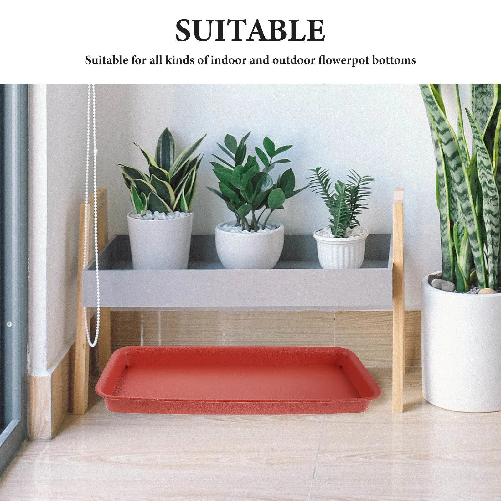 19x8 Inch Resin Plant Drip Tray Rectangular Flowerpot Saucer for Efficient Water Control Indoor Outdoor Planter Accessory