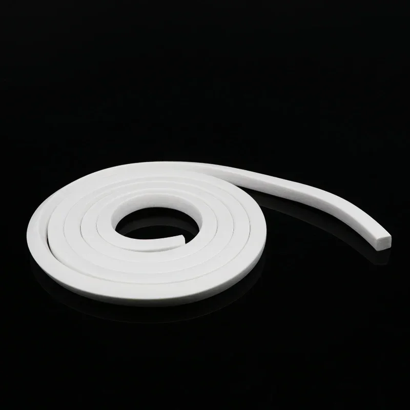 1~20m Silicone Foaming Sealing Strip White Square Trim Seal Silicon Rubber Silicone Sponge Strips Doors Windows Gasket