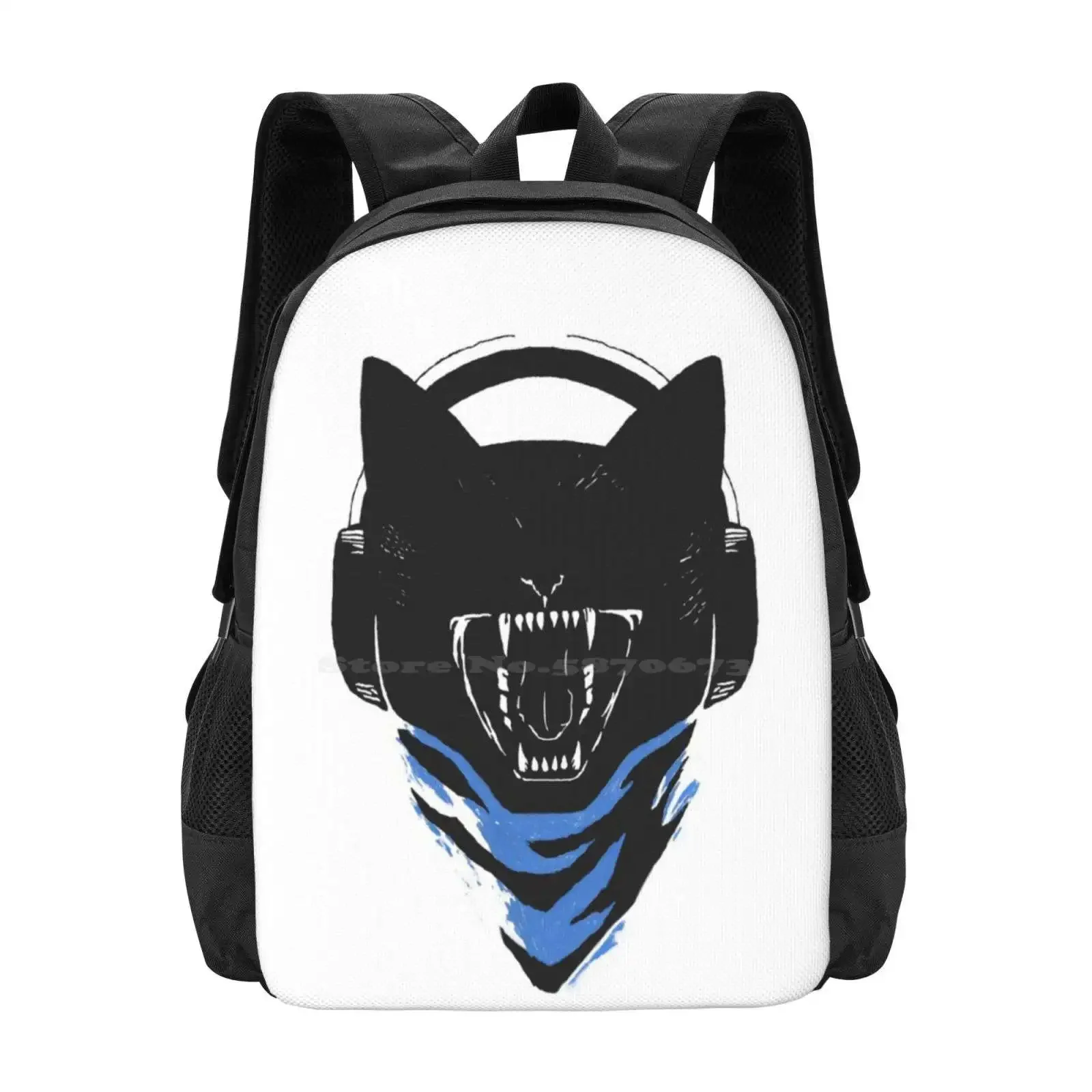 Monstercat Uncaged Teen College Student Backpack Pattern Design Bags Monstercat Uncaged Music Edm