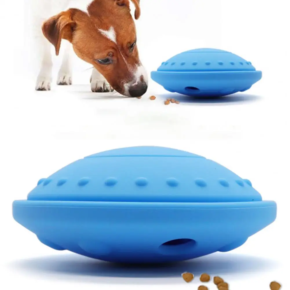 Pet Chew Toy Dog Feeding Toy Automatic Gliding Disk for Fun Bite-resistant Pet Flying Disc with Food Grade for Releasing