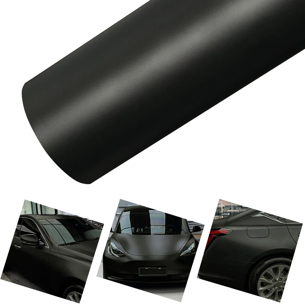 PET Matte Black Car Wrap Vinyl Film Foil Sticker Sheet Vehicle Decal Car Wrap Foil Vehicle Auto Sticker Wrapping Air Free Bubble