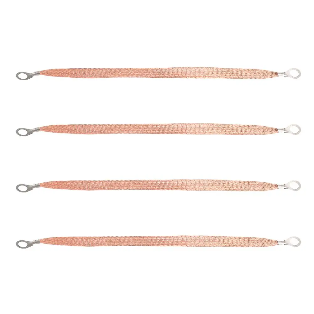 

4 Pcs Cable Cars Faraday Cloth Ground Automotive Strap Copper Wire Universal