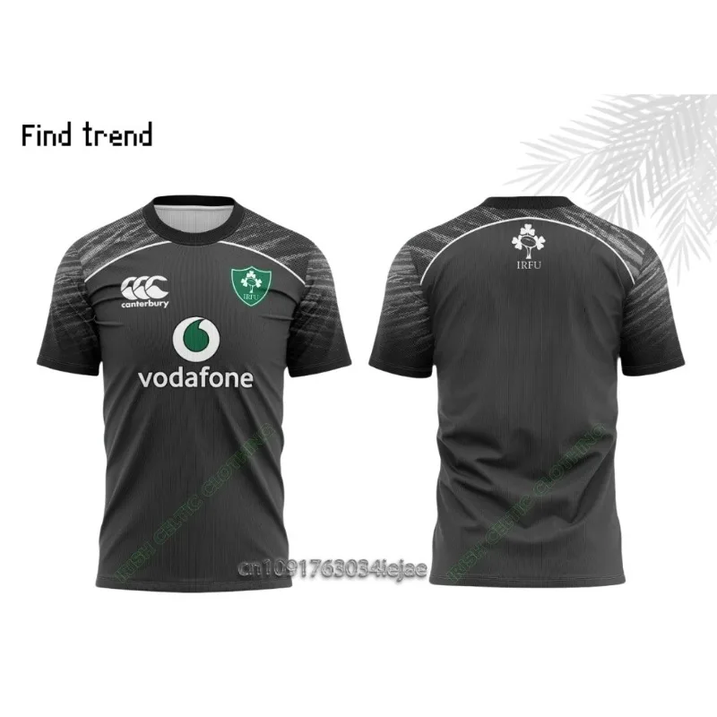 

2025 New Men's Quick-drying T-shirt Irish Rugby Jersey Comfortable Sports Breathable Sweat-absorbing Short-sleeved Top
